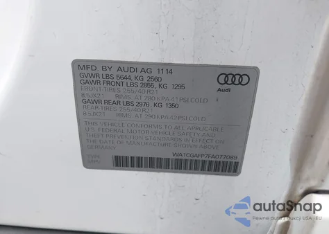 2015 Audi Sq5 3.0T Premium Plus z USA, uszkodzony, nr VIN WA1CGAFP7FA077089